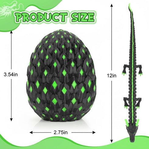 12-inch 3D 2) Printed Dragon Eggs, Glow in The Dark Fidget Toys for Kids & Adults, for Home Office Desk Decor (Pink +