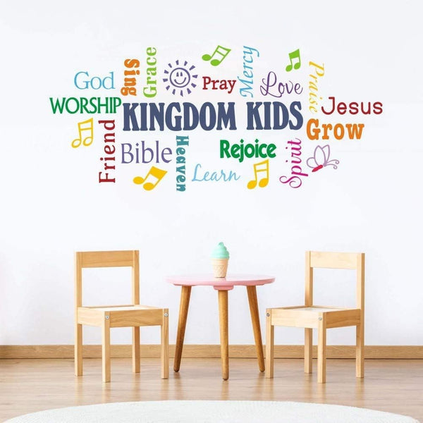 TOARTi Colorful Inspirational Quote Wall Decal, Bible Verse Stickers for Classroom Kids Sunday School Decoration