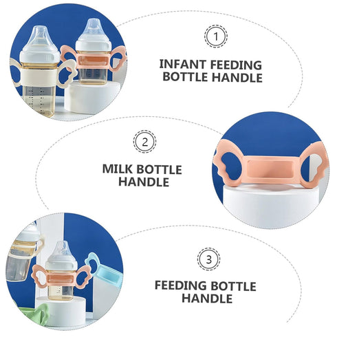 ZUNOXAZ Silicone Feeding Bottle Handle for Milk Bottles Pink Comfortable Grip for Easy Holding and Carrying