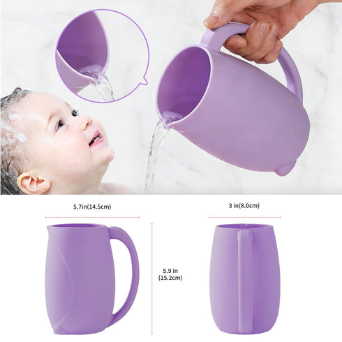 mandoo Baby Bath Rinse Cup Shampoo & Body Washing Rinser Cup for Kids with Easy Grip Handle to Rinse Baby Shower - Baby