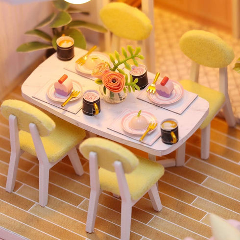 1:24 GuDoQi DIY Miniature Dollhouse Kit, Tiny House kit with Furniture and Music, Miniature House Kit Scale, Great