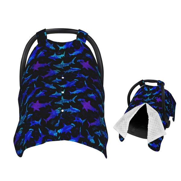 Cool Shark Silhouettes Baby Car Seat Canopy and Nursing Infant Stretchy Carrier