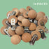 24 Pieces Natural Beech Wood Pacifier Clips - Teething Grasping Toy Holder Accessories
