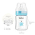 0+ 5oz (Pack 4)) YOHKOH Glass Baby Bottles with Slow Flow Nipple, Newborn Anti-Colic Baby Bottles for Months, Wide Neck