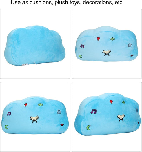 Kids Plush Quran Pillow, Blue Cloud Shape Stuffed Quran Learning Pillow with LED Light