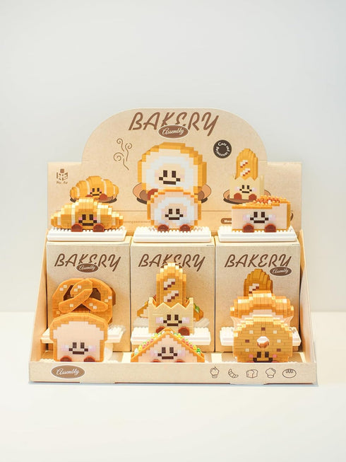 Jollcnoia 9 Set Set Happy Bread Series Food Cute Series Toy Mini Bricks Micro Building Kit Toys Desktop Ornaments Gift