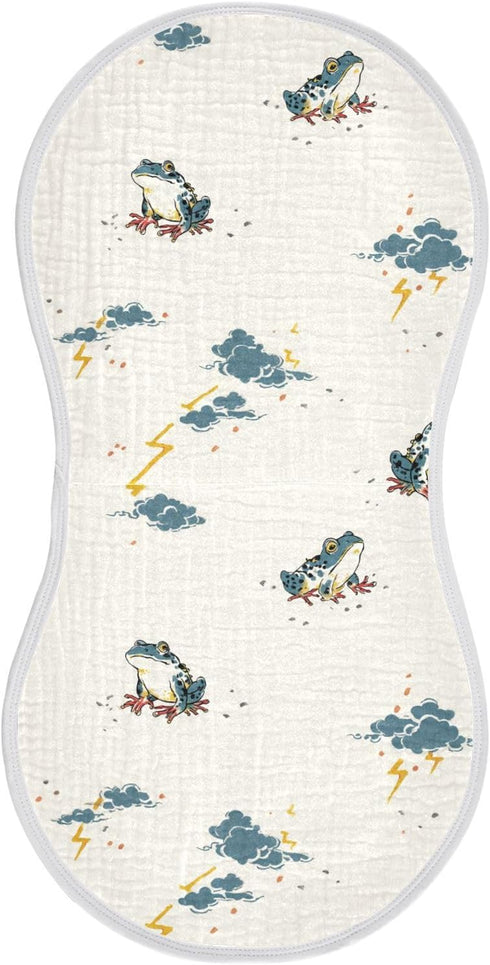 decor gift Cotton Newborns Burp Cloths Soft Touch Japanese -e Style Frog Offwhite Baby