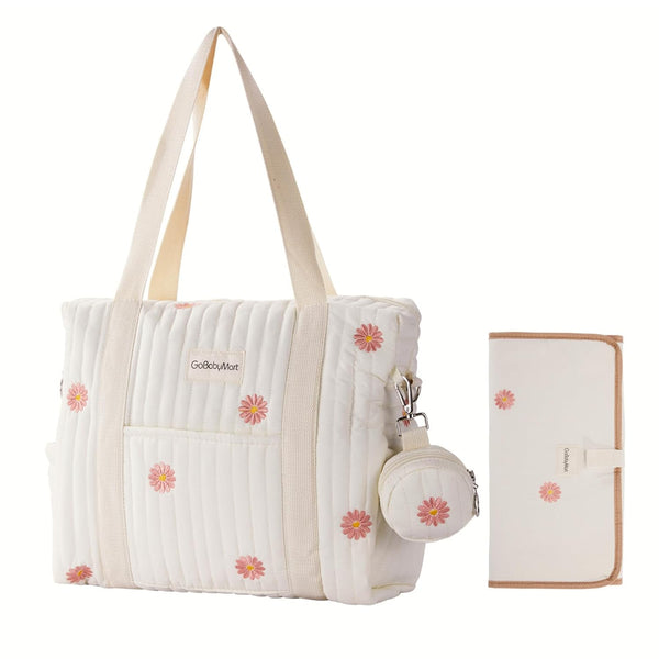 GOBABYMART 3pc Diaper Bag Tote Set, Hospital Bag for Labor & Delivery,