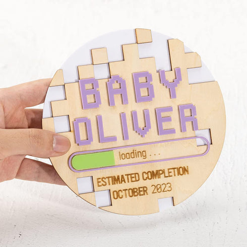 Generic Baby Announcement Sign Custom Gaming Baby Name Signs for Nursery Hospital Newborn Sign Personalized Video Game