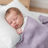 Lilac-30x40 Cotton Baby Blanket with Heart Patter Soft Breathable Newborn Blanket for Boys & Girls, Lightweight Knit