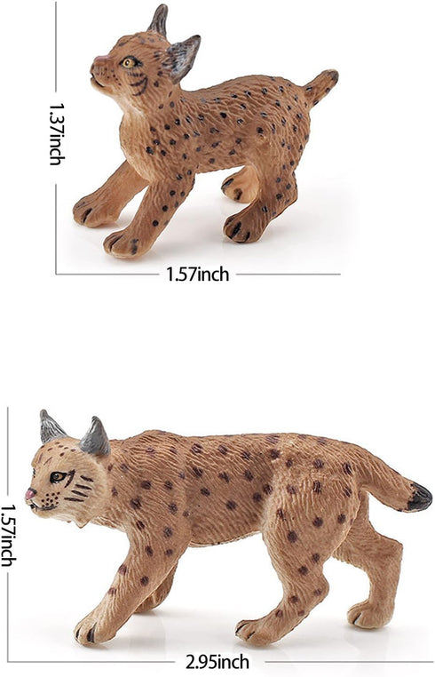 2 Pcs Realistic Lynx Figure, Plastic Lynx Figurine, Simulated Lynx Model for Halloween Christmas Party Favors