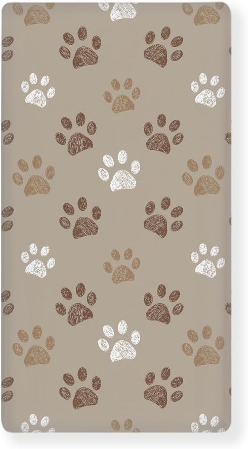 Streeyiu Brown Dog Paws Baby Crib Sheets for Boys Girls Paw Fitted Crib