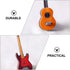 Toyvian 2Pcs Miniature Guitar Dollhouse Musical Instrument, Wood Bass Guitar Model Ornament