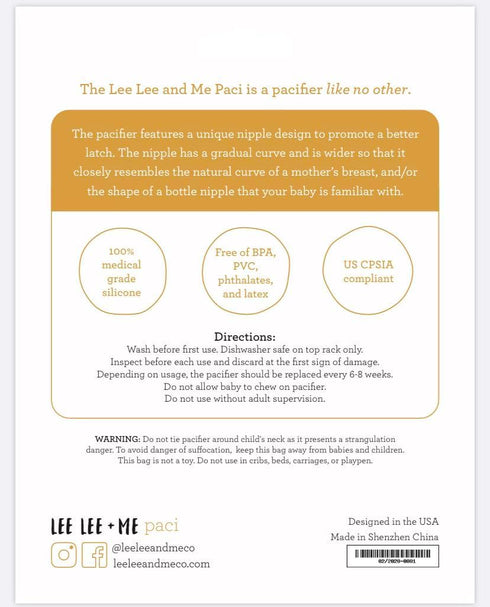 Lee Lee + Me 2-Pack 100% 0-18 Lee Lee and Me Newborn Pacifier - Powder & Blush - Medical Grade Silicone Paci