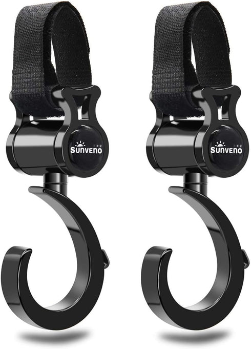 SUNVENO Baby Stroller Hooks for Mom - 2 Pack Purse Shopping Grocery Bag and Accessory
