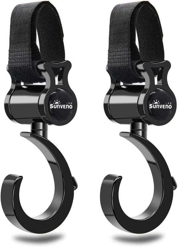 SUNVENO Baby Stroller Hooks for Mom - 2 Pack Purse Shopping Grocery Bag and Accessory