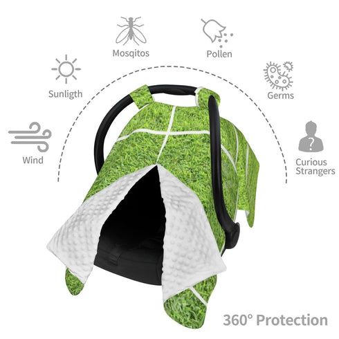 Zhbvncp Funny Green Tennis Court Baby Car Seat Cover & Breastfeeding Nursing Cover - Breathable Stretch Fabric