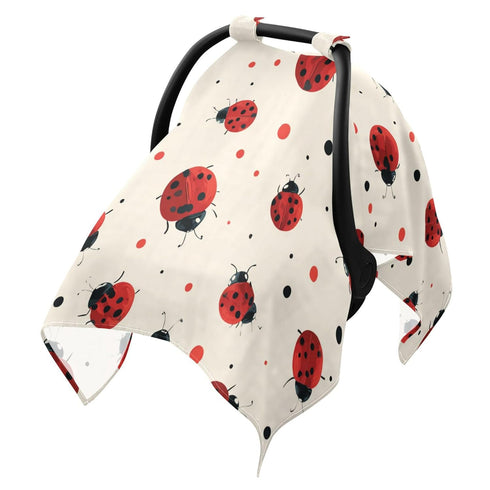 Mazeann Cute Ladybugs Dot Car Seat Cover Baby Breathable Soft Infant Carseat Covers