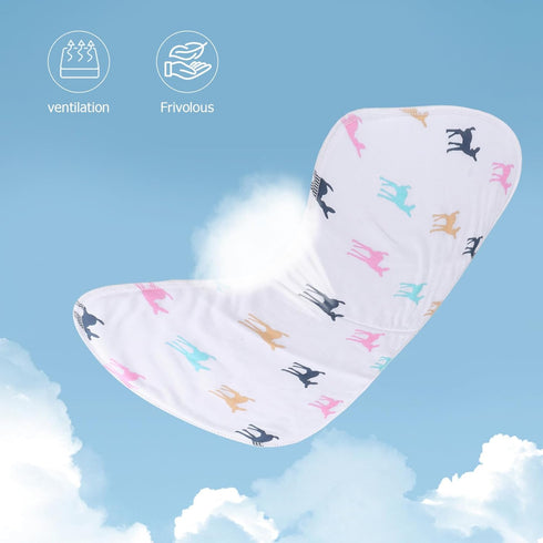 LIOOBO 5pcs Cotton Burp Cloths for Boys, Soft Absorbent Feeding Towels with Printed Patterns, Burping Washcloths