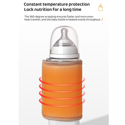 Nurnesy 5200mAh Portable Baby Bottle Warmer Fast Heating & Precise Temperature Control, USB Rechargeable Ideal for Home