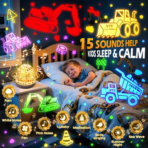 3-515 6 [31 PIKOY Excavator Toys for Boys Sounds & FilmsKids Construction Toys Truck Night Light Kids Colors & Remote