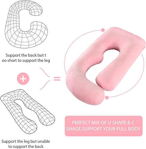 BATTOP Pregnancy Pillows for Sleeping- U Shaped Full Body Maternity Pillow, Pregnancy Pillow for Side Sleepers