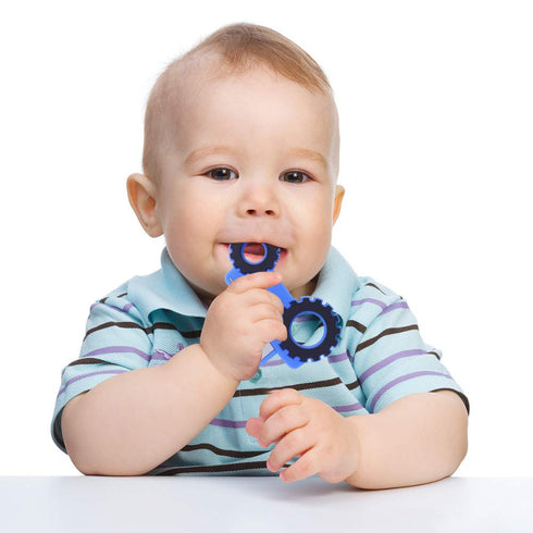 Baby Tractor Car Silicone Teether,Sensory Chew Toys,BPA Free Soft and Effective Infant Teething Pain Relief