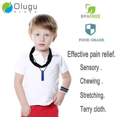 16 Pack Sensory Necklaces for Chewing Boys Girls, Stretchy Coil Bracelets Chewing Necklace for Kids Sensory