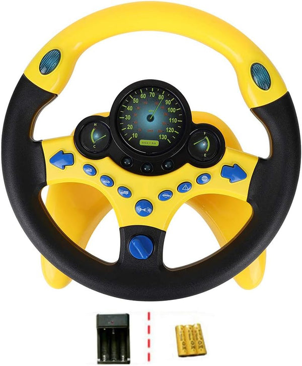 Coherny Simulated Driving Controller - Portable Steering Wheel Toy for Children, Educational Sounding Interactive Gift