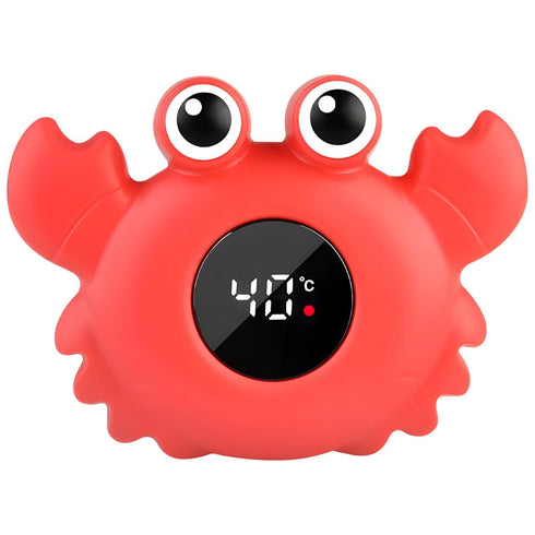 Red Crab Bath Thermometer, Waterproof Floating Digital Thermometer with LCD, Fast Response