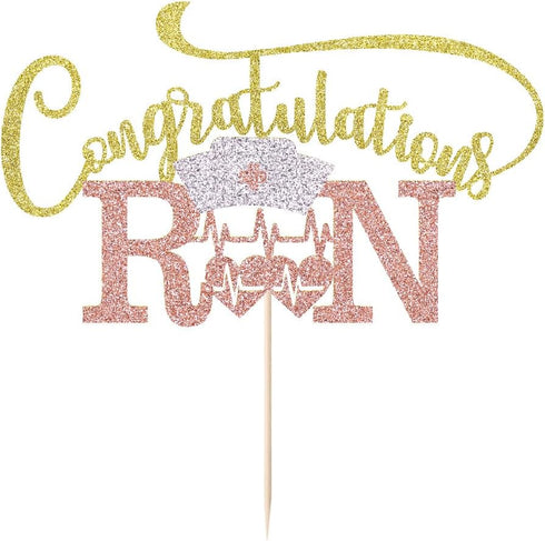 Congratulations RN Cake Topper -Congrats Nurse/BSN Cake Decor,Congratulations High School/College Graduation,Medical