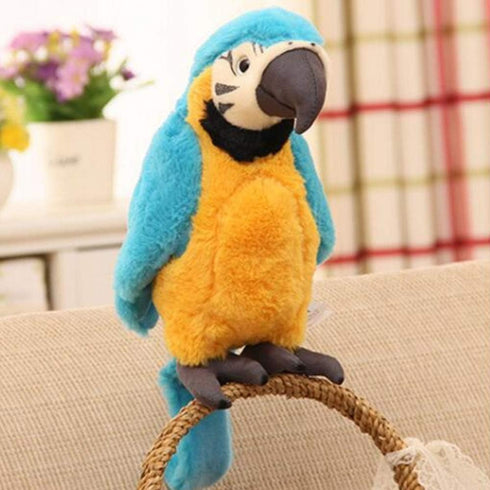 Levenkeness Macaw Parrot Plush, Blue Bird Stuffed Animal Toy Gifts for Kids 9.8"