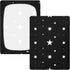 CZXW 52" 28" Night Stars Black Crib Sheets Fitted x Natural Cotton Soft & Breathable for Baby Crib Mattress