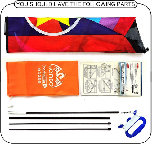 58" Fighter Plane Kite for Kids & Adults, Easy to Fly, with Reel and 200ft String by HONBO