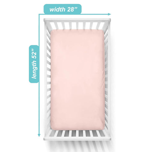 American Baby Company Supreme 100% Natural Cotton Fitted Crib Sheet - 52" x 28", Blush, Hypoallergenic Jersey Comfort