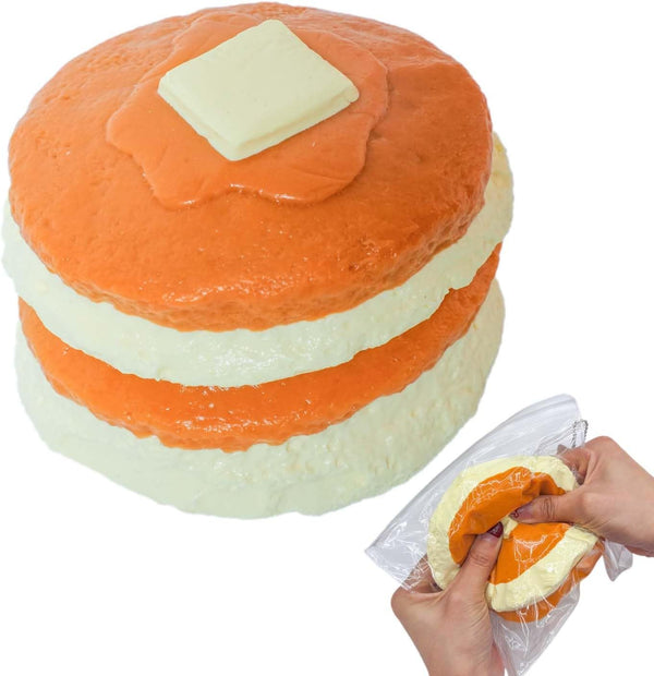 Flovyn Jumbo Pancake Stack Squishy Toy, Slow Rising Stress Relief Squeeze Realistic Food