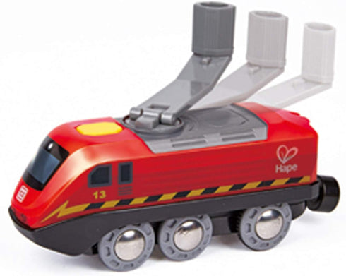 Hape Hand Crank Powered Train | Button Operated, Rechargeable Kinetic Powered Engine