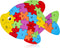 LovesTown Goldfish Wooden Puzzle - 26PCS Jigsaw Puzzle Alphabet and Number Building Blocks for Kids