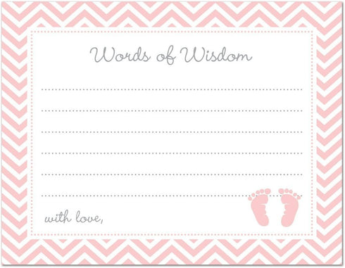 MyExpression.com 48 Count Pink Baby Feet Footprint Advice Cards