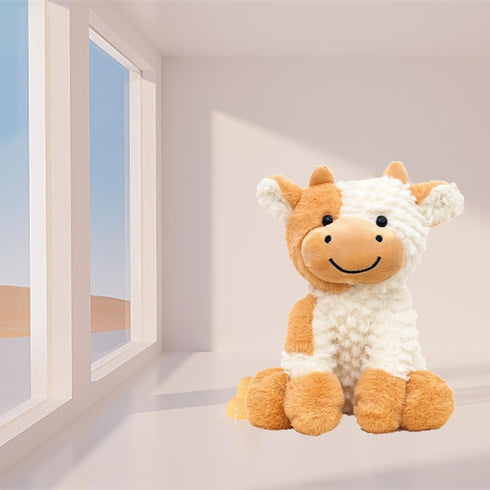Gollicce 9 inch Cow Stuffed Animals, Cute Plush Toy Doll for Kids Boys Girls Women (Brown)