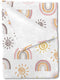 Boho Sunshine Rainbow Baby Blanket, Colorful Rainbow Sun Swaddle Blanket for Boys Girls 30x40