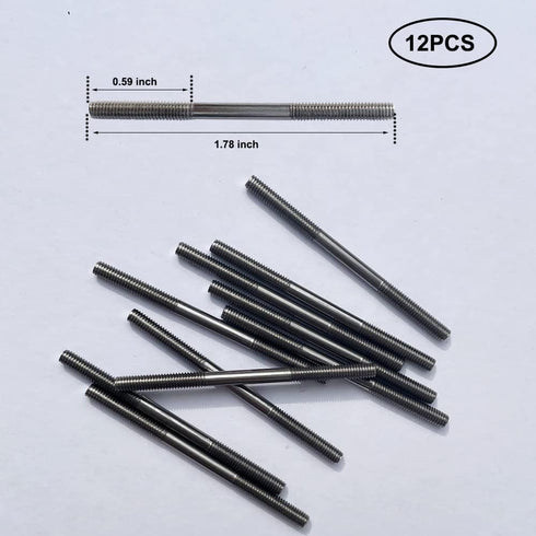12Pcs M3 1.78" 304 Pushrod Connector Stainless Steel Rod Linkage for RC Model Airplane Helicopter Boat Car DIY Parts