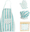Kid Apron and Chef Hat Set, 3 Pcs Children Cooking Baking Set for Girls, Boys