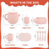 Set, Set 4 4 Set MCGMITT Silicone Tea Party Toy Tea for Toddlers Kids, Includes Teapot, Tea Cup and Coasters, Creamer