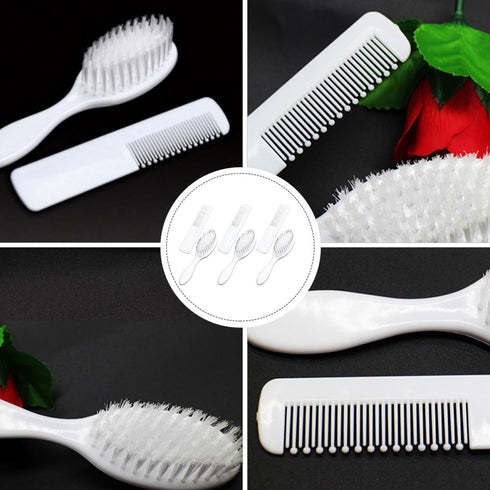 Set 3pcs Set Hair Brush Comb for Newborns and Infants, Soft Bristle Scalp Massager and Detangle Comb, Gentle Grooming