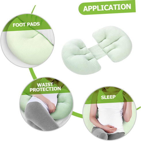 Pregnancy Support Pillow Shaped Maternity Cushion for Side Sleeping Abdominal and Lumbar Support for Travel Office