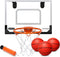 Mini Indoor Basketball Hoop for Door, Over Door Hoop with Large 9 Inch Dunk Rim and 4 Mini Basketballs