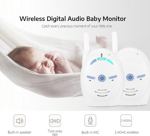 Diyeeni 1000 2 Audio Baby Monitor, Long Range up to ft, Visual Sound Level Indicator, High Sensitivity Microphone, Way