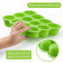 Samuelworld Baby Food Storage Container, 12 Portions x 2.5oz - BPA Free Silicone Freezer Tray with Clip-On Lid for Milk