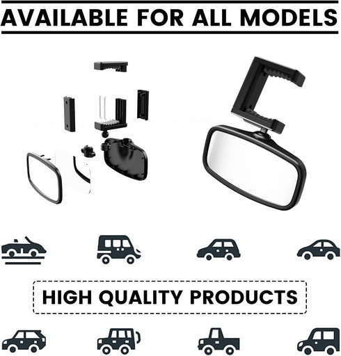 Baby Car Mirror for Rear Facing Car Seats, Wide Field of View, Easily Monitor Babies and Pets in All Cars